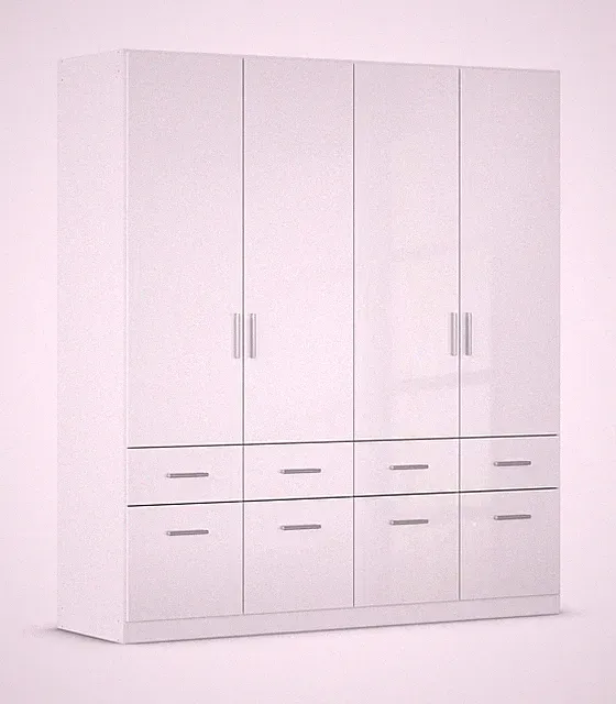 Rauch Celle Kleiderschrank Drehtürenschrank Schlafzimmer Türen Schubladen Weiß