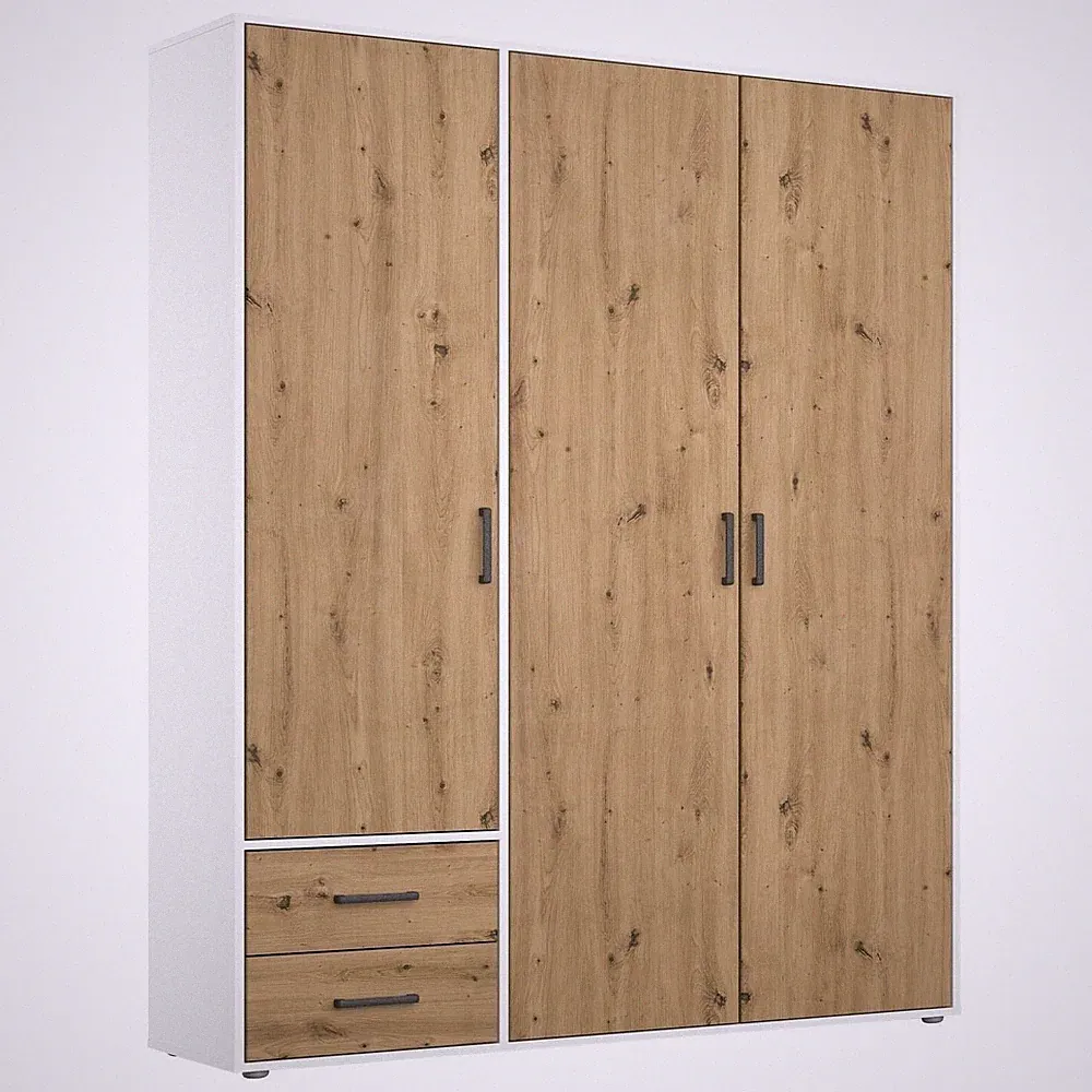 Rauch VOYAGER Kleiderschrank Artisan Eiche Dekor Alpinweiß 140 x 194 cm
