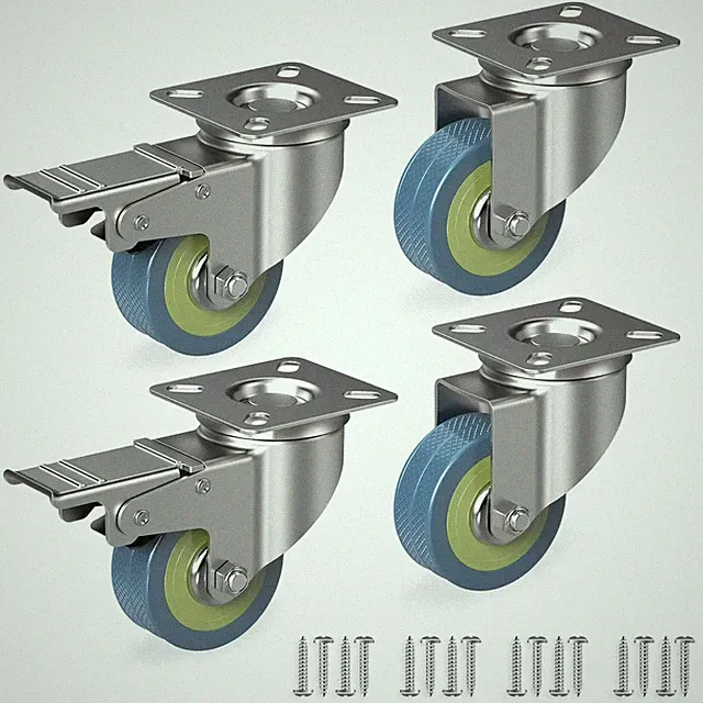 RAVN HAMAN 4er Set Möbelrollen 50 mm - Schwerlastrollen bis 50 kg pro Rad - 2