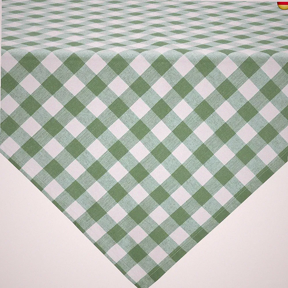 REDBEST Tischdecke, Mitteldecke Landhaus karo Nashville grün Größe 100x100 cm