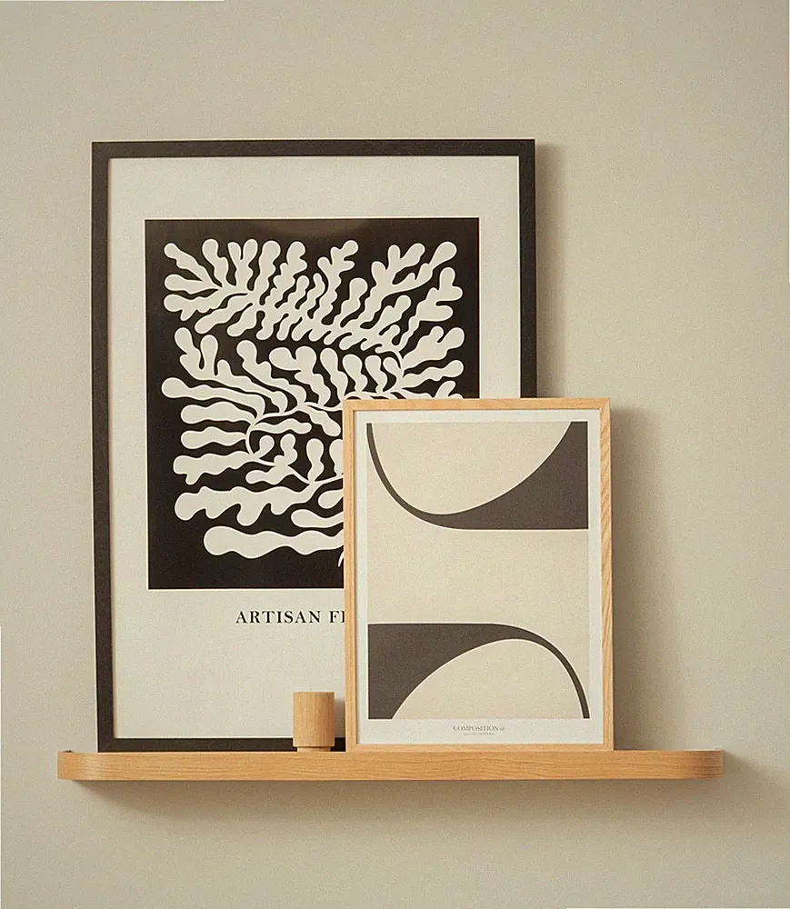 Regal aus echtem Holzfurnier, Kazai, 80 x 13 cm, Eiche