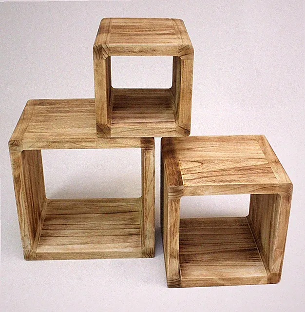 Regal-Cubes "Geflammt", 3er Set Ablageregal Allzweckregal Bücherregal Badregal
