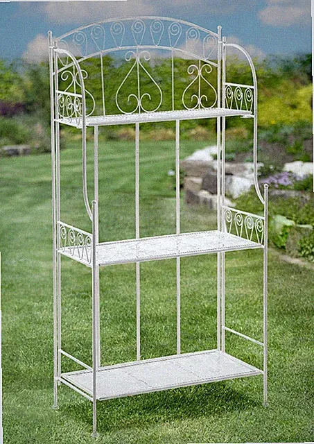 Regal Gartenregal Blumenregal Deko Blumenständer faltbar 3 Etagen antik weiß