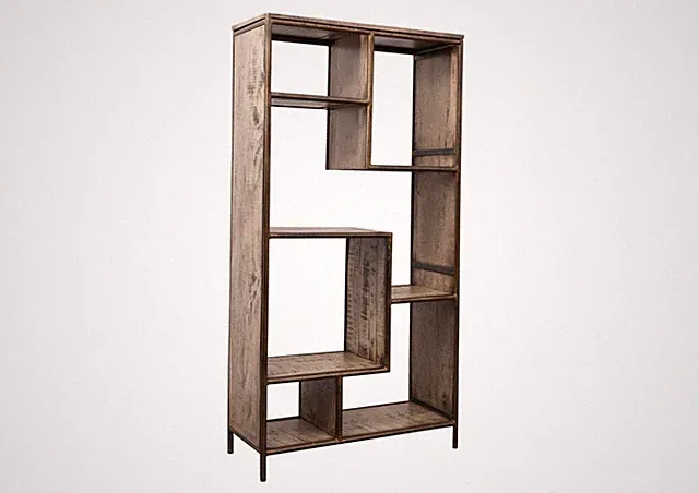 Regal Mango Standregal Eisen industrial Holzregal Raumteiler massiv used look