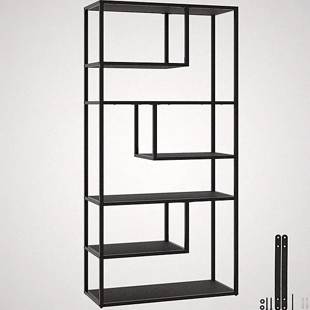 Regal mit 6 Fächern Standregal Aufbewahrungsregal Bücherregal Industrial Design