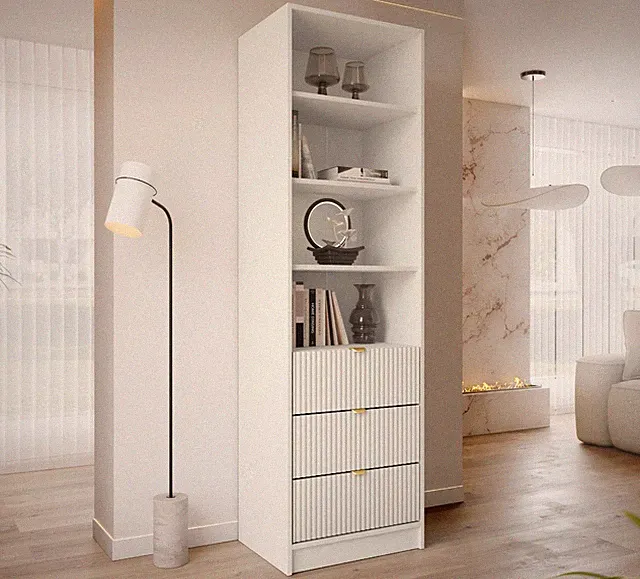 Regal Nofonti 3 SZ Standregal Schubladen Bücher Holzregal Haushaltsregal M24