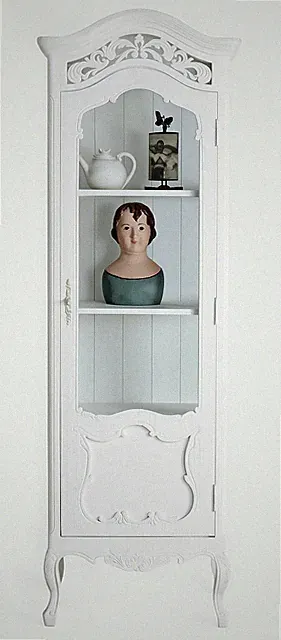 Regal Shabby Chic Vitrine Weiss Vitrinenschrank Vintage Schrank Regalschrank