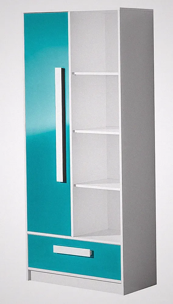 Regal Standregal Bücherregal Kinderzimmer 80cm weiß / Hochglanz (GU-08)