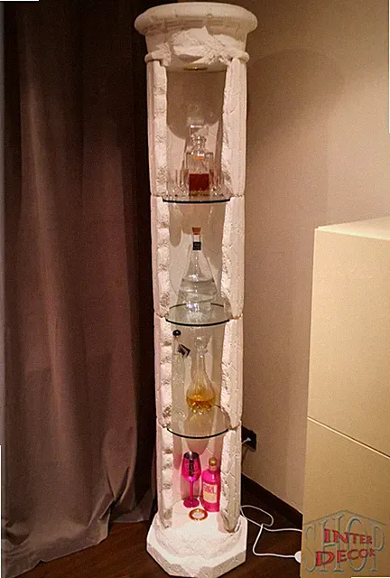 Regal Vitrine Säule Säulenregal Säulenvitrine Bar Griechische Rundregal 204cm