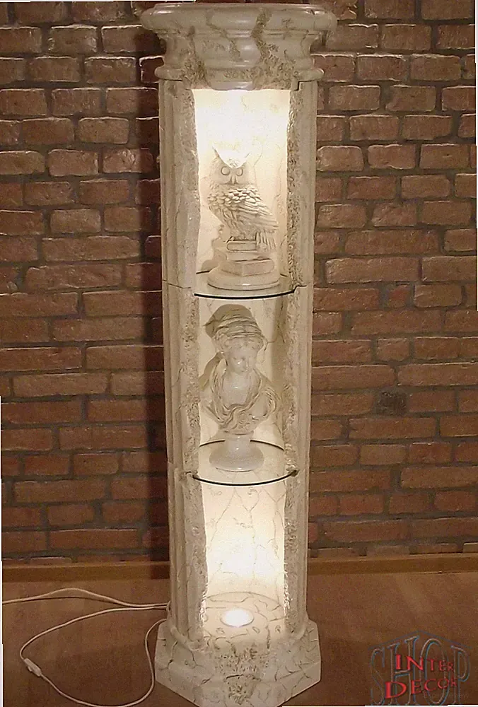 Regal Vitrine Säule Säulenvitrine Säulenregal Bar Griechische Rundregal 158cm