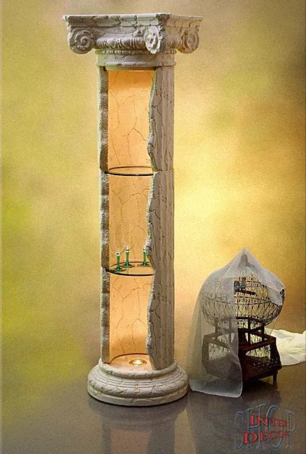 Regal Vitrine Säule Säulenvitrine Säulenregal Bar Griechische Rundregal 164cm