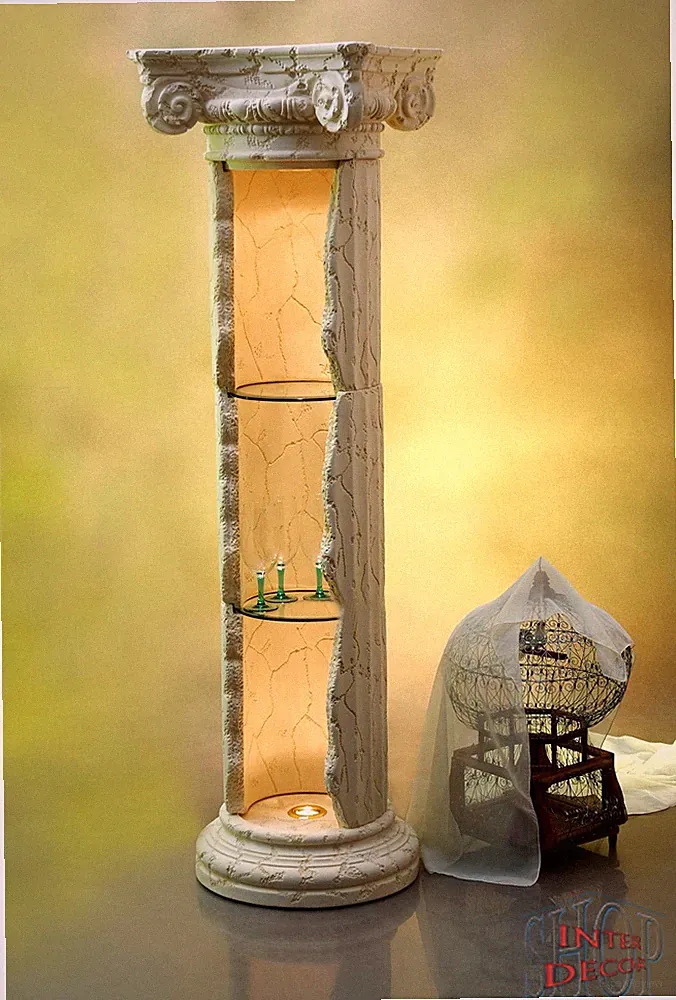 Regal Vitrine Säulenvitrine Säulenregal Säule Bar Griechische Rundregal 164cm