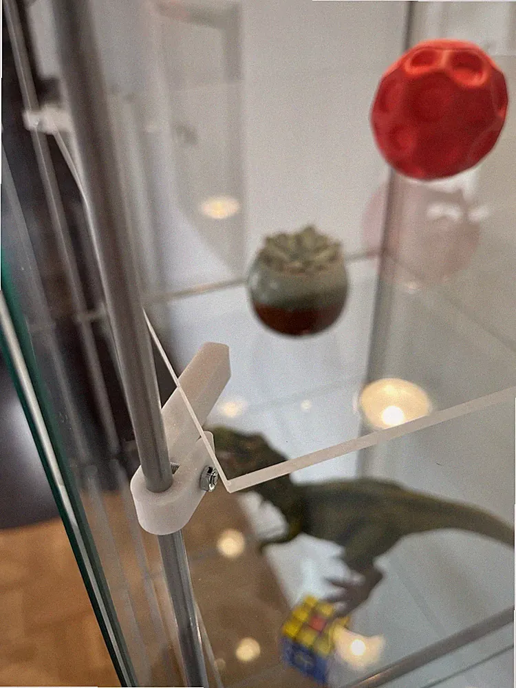 Regalboden & Einlegeboden Scheibe passend für ikea Detolf Vitrine mit Halter