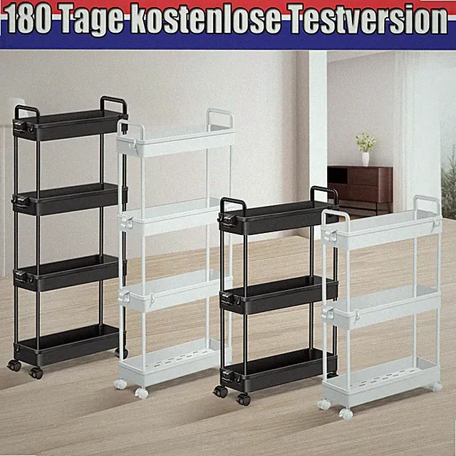 Regale Nischenwagen Ordnungswagen Rollregal Nischenregal Rollen Rollwagen 4 Tier