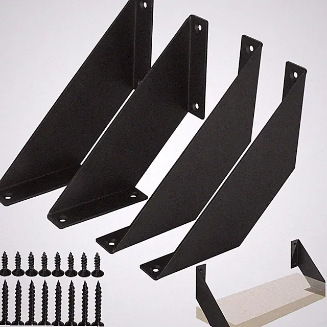 Regalhalterung Schwarz Metall 15cm 4er Set Schwerlast Industriestil