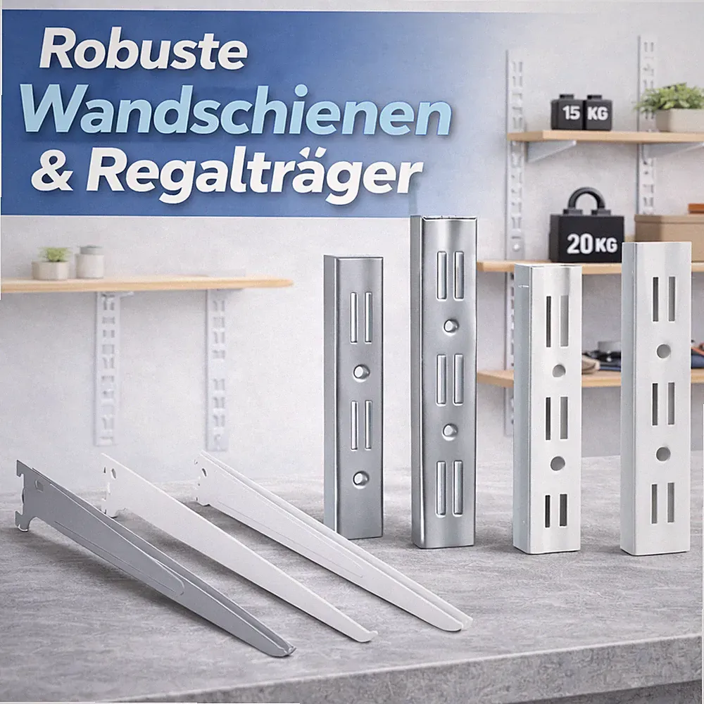 Regalschiene & Regalträger 1-2 reihig Wandregal Regalsystem Stahl Regalboden