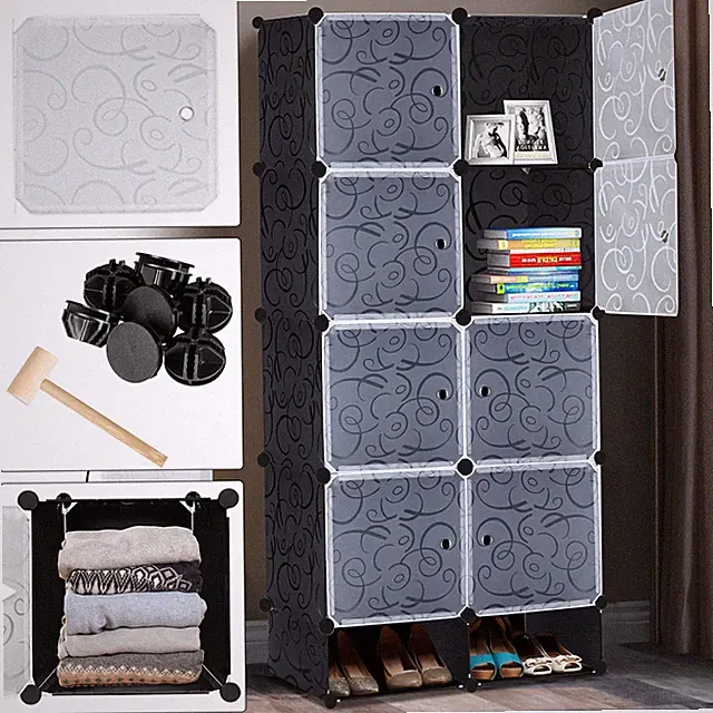 Regalsystem Garderobe Kleiderschrank Schrank Steckregal Schuhschrank DIY Büro