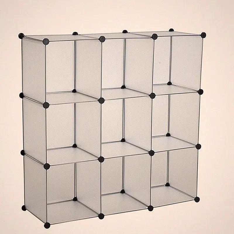 Regalsystem Würfelregal Steckregal 9 Fächer Stufenregal DIY Regal Kunststoff