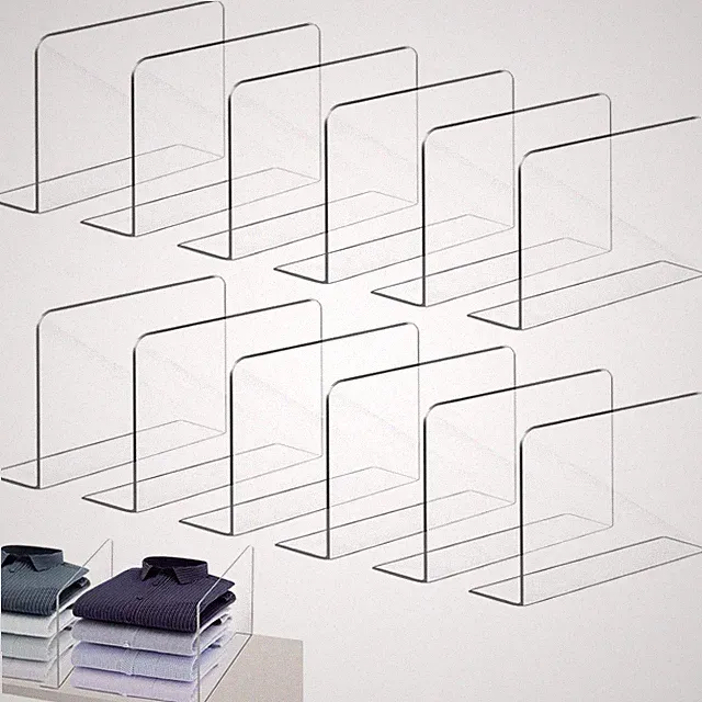 Regaltrenner Kleiderschrank Küche Schlafzimmer Organizer Transparent 12er Set