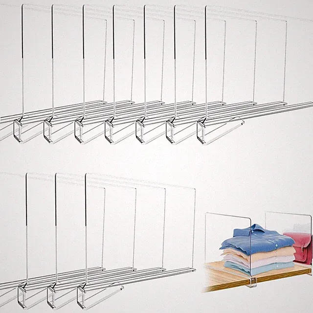 Regaltrenner transparent 16 Stück Acryl Wandregal Organizer Kleidertrennwände