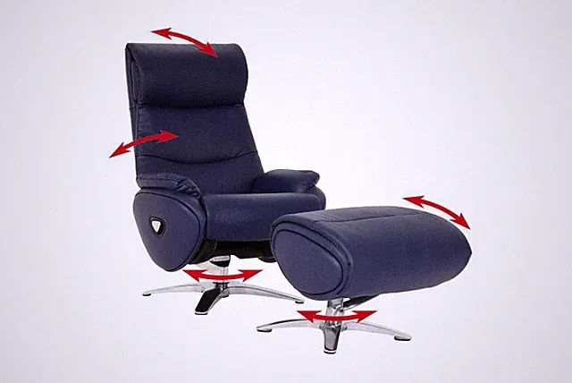 Relaxsessel mit Hocker TV Sessel Liegefunktion drehbar Fernsehsessel
