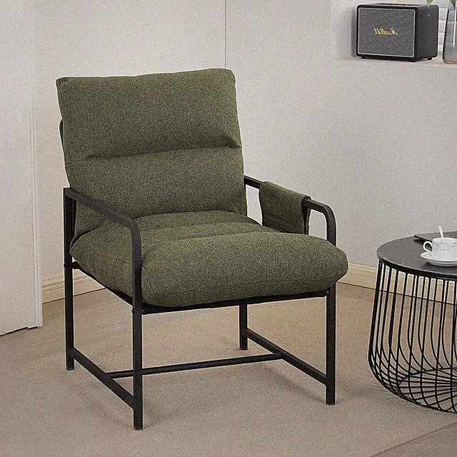 Relaxsessel Sessel Einzelsofa Wohnzimmerstuhl Leinen Stoffsofa mit Seitentasche