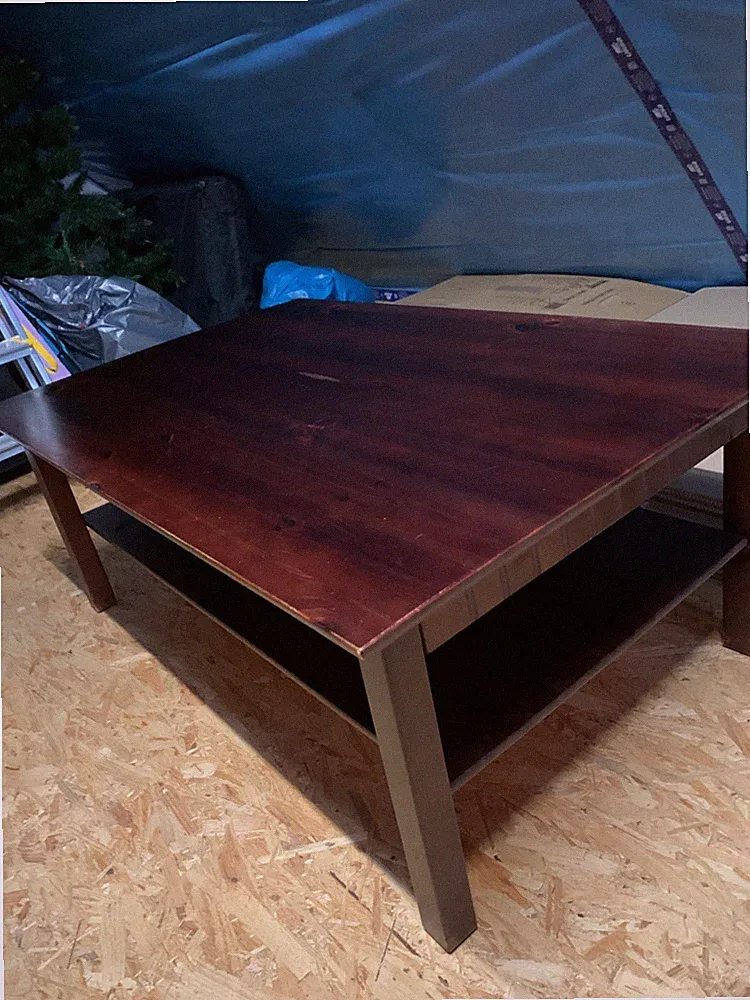 Retro 70x120x45 cm couchtisch Kolonialstiel , Braun, Zwischen-Boden
