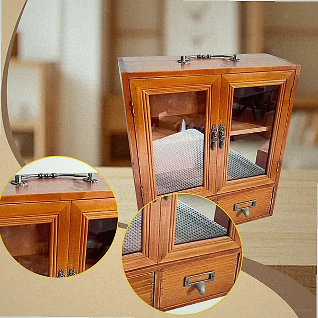 Retro Aufbewahrungsschrank Schreibtisch-Organizer Schublade für Kosmetik