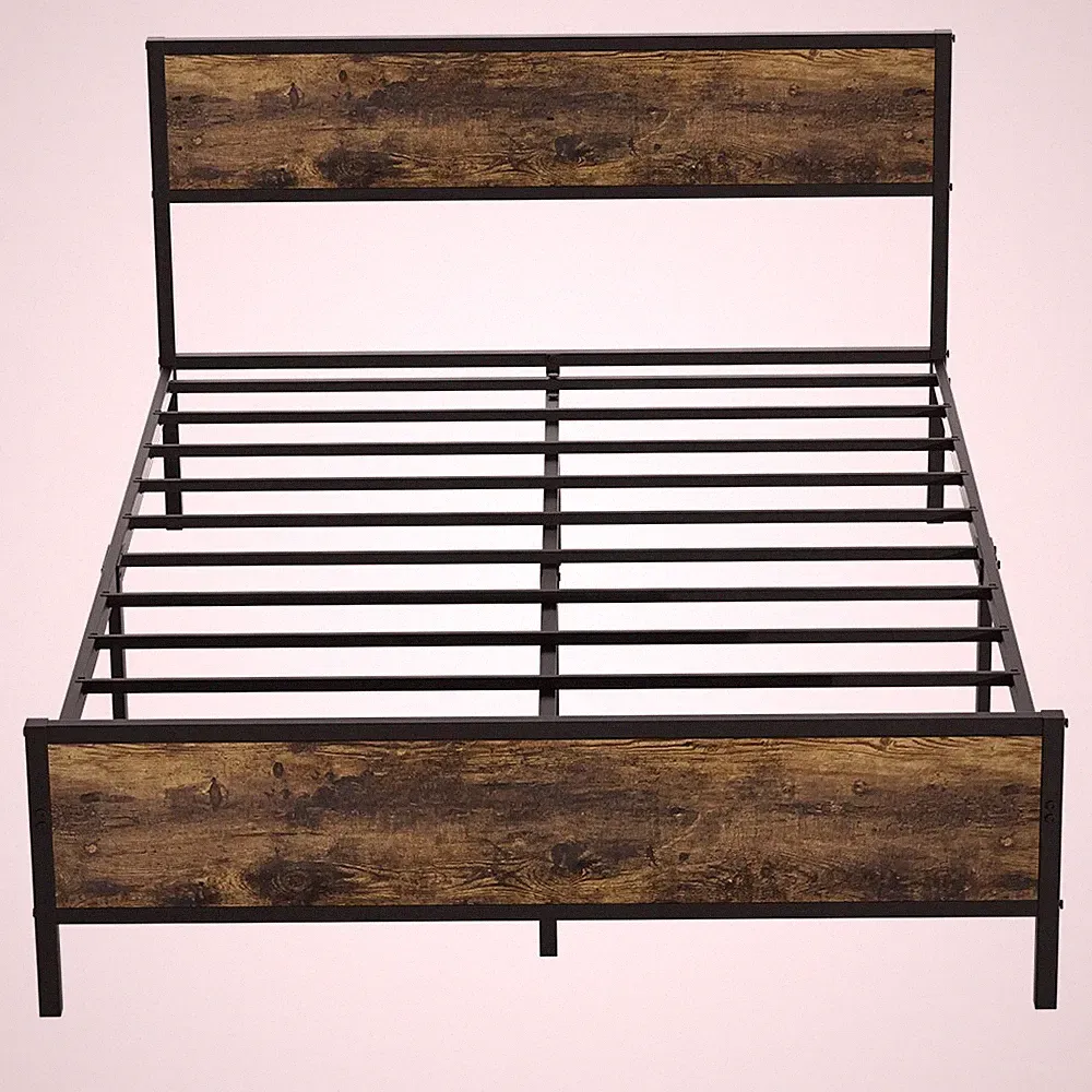 Retro Bettgestell 90x200 140x200 cm mit Lattenrost Einzelbett Metall Doppelbett