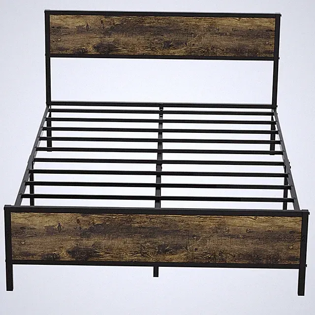 Retro Bettgestell mit Lattenrost 140x200 Einzelbett Doppelbett Metall Bettrahmen