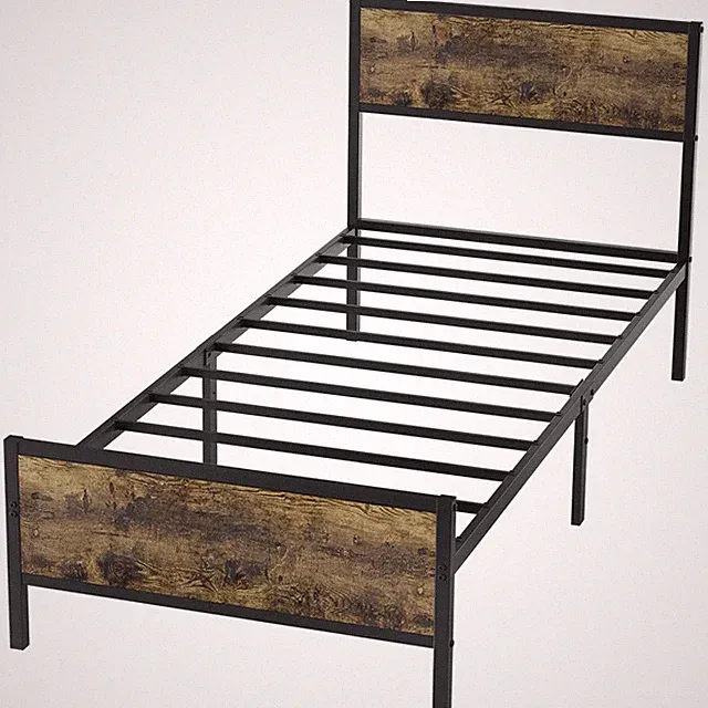 Retro Bettgestell mit Lattenrost 90x200 Einzelbett Metall Doppelbett Bettrahmen