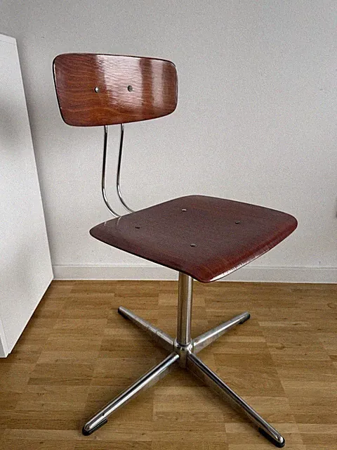 Retro Vintage Kinder Schreibtisch Stuhl Holz Guter Zustand Höhenverstellbar