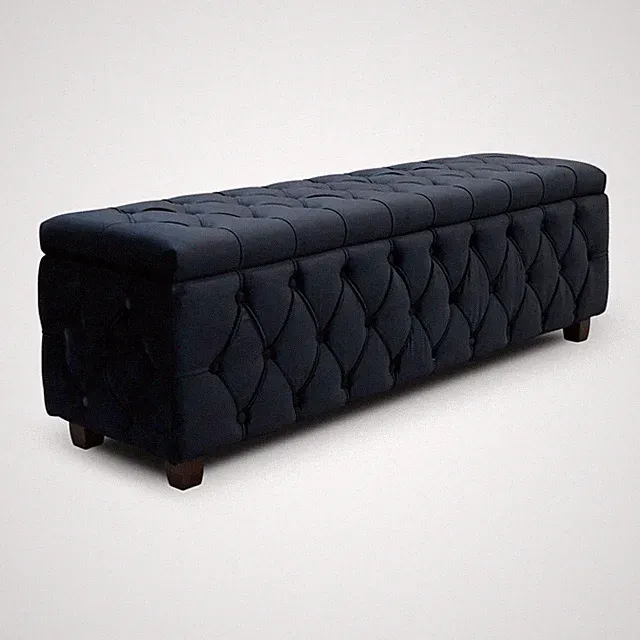 Riga Chesterfield Ottomane Aufbewahrungsbox mit Beinen, Bettabschluss Aufbewahrungsbank Tisch