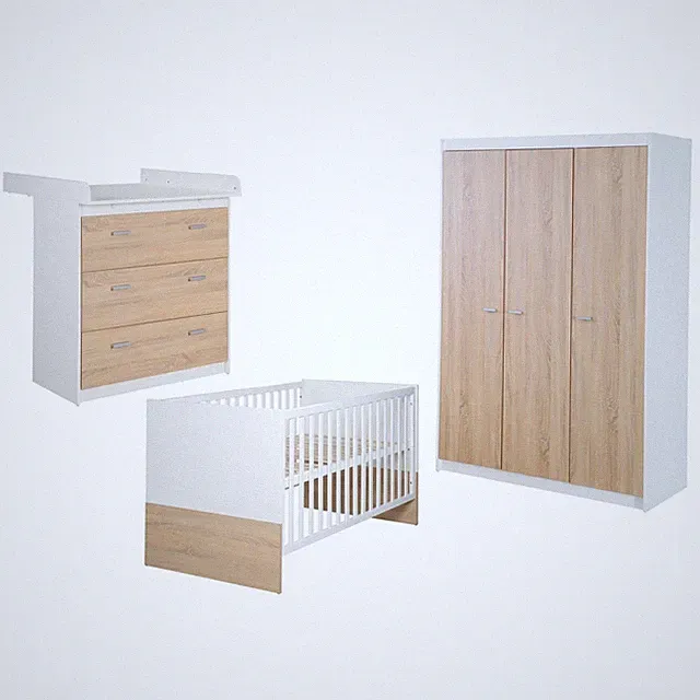 Roba Zimmerset Gabriella 3-teilig Kinderbett 70x140cm Wickelkommode Schrank NEU