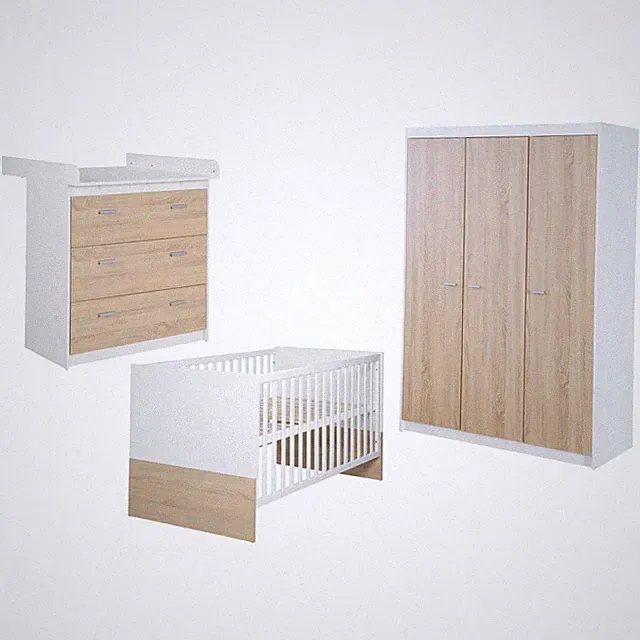 Roba Zimmerset Gabriella 3-teilig Kinderbett 70x140cm Wickelkommode Schrank TOP
