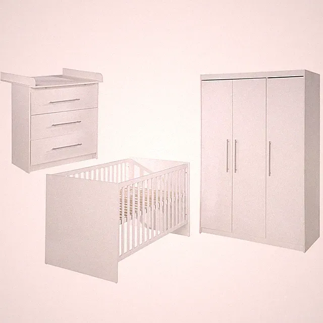 Roba Zimmerset Maren 3-teilig Kinderbett 70x140cm Wickelkommode & Schrank NEU