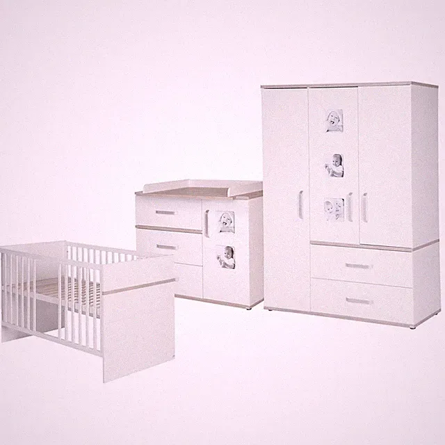 Roba Zimmerset Moritz 3-teilig Kinderbett 70x140cm Wickelkommode Schrank NEU