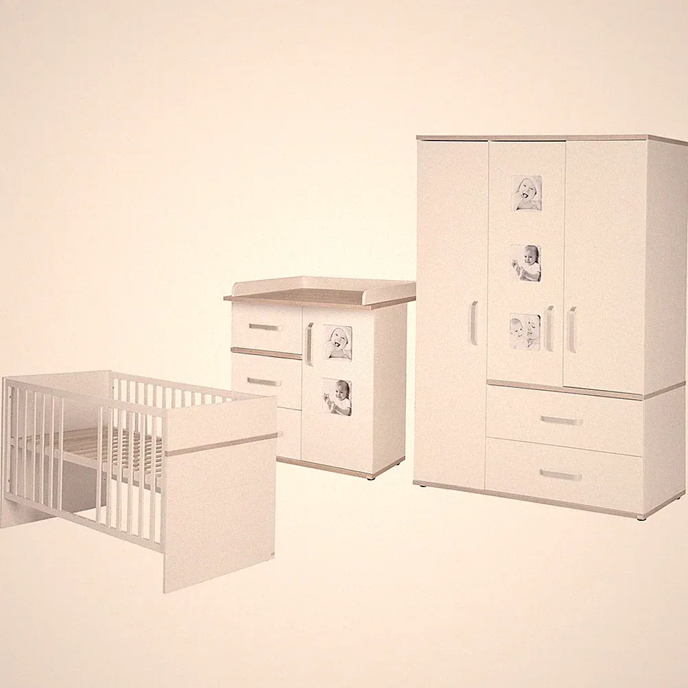 Roba Zimmerset Moritz 3-teilig Wickelkommode Kinderbett 70x140cm Schrank NEU