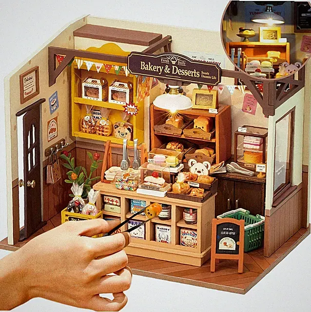 ROBOTIME 1:24 Puppenhaus Miniatur Mit Möbel DIY Becka’s Baking House Geschenke