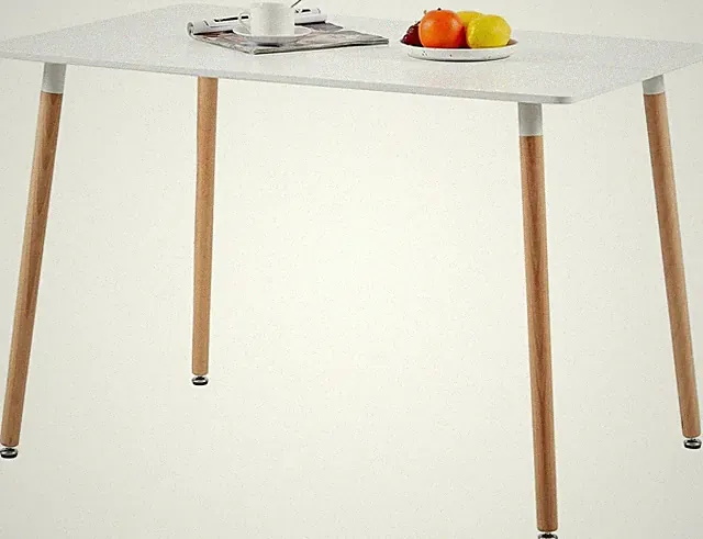 Robuster Esstisch Buchenholz Weiß 110x70x75 cm Esszimmertisch Moderne Optik