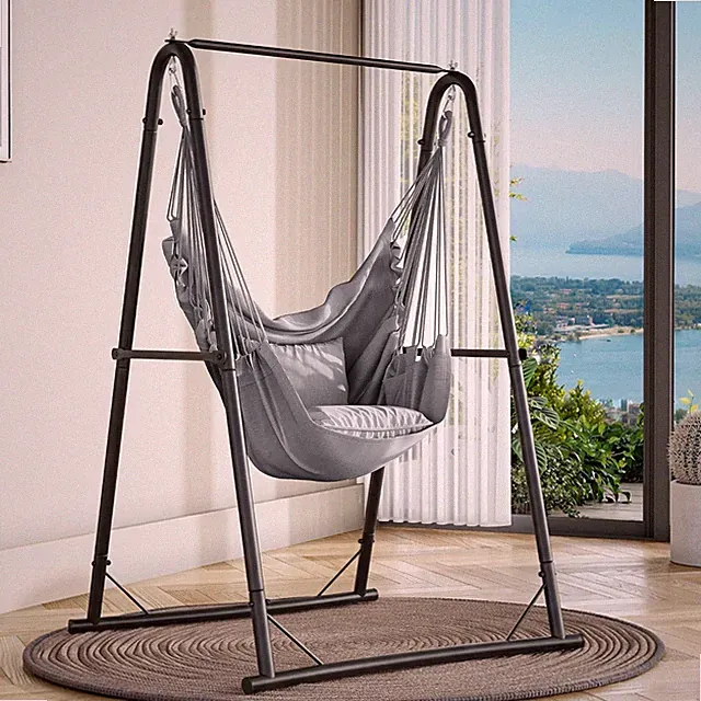 Robuster Schaukelstuhl mit Gestell - 105x93x160cm, für Garten & Balkon