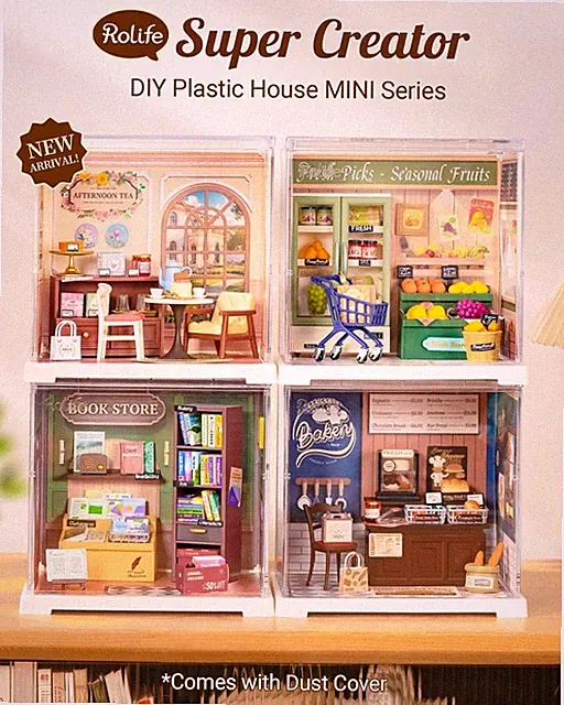 Rolife Super Creator MINI Serie DIY Plastik Miniaturhaus-Bausatz Geschenk