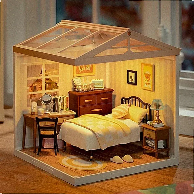 Rolife Super Store Sweet Dream Schlafzimmer Kunststoff DIY Miniatur Haus Bausatz