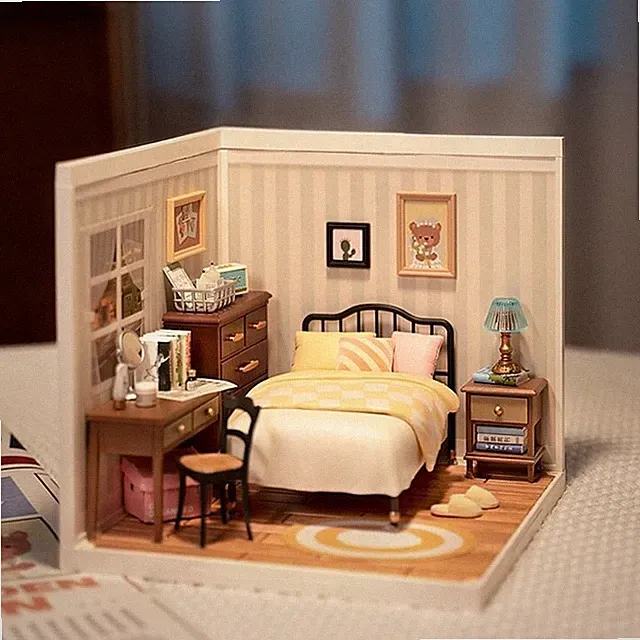 Rolife Super Store Sweet Dream Schlafzimmer Kunststoff DIY Miniatur Haus Bausatz
