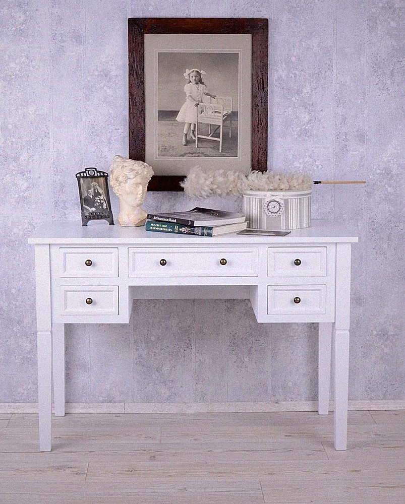 ROMANTISCHER SCHREIBTISCH IM COTTAGE LANDHAUS STIL WEISS SHABBY CHIC