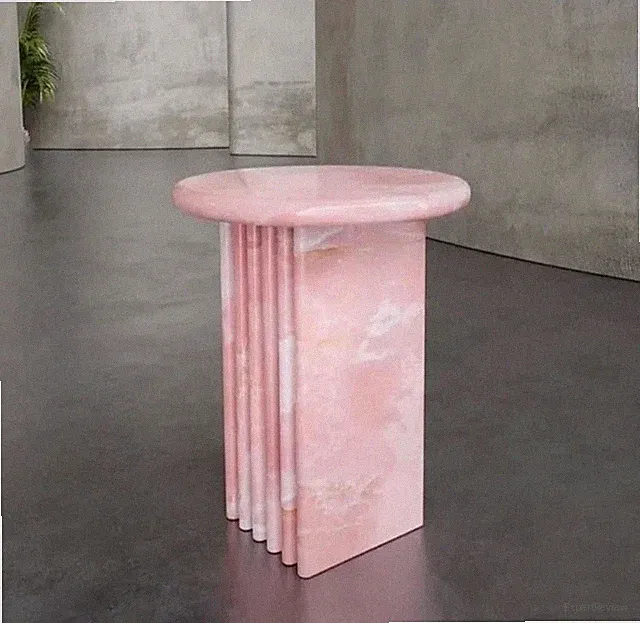 Rosa Onyx Couchtisch - Handgefertigter Luxus Sockel Beistelltisch für Wohnzim...