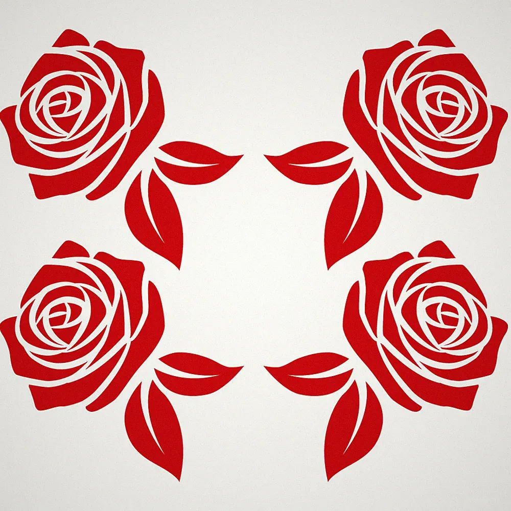 ROSEN AUFKLEBER Deko Sticker Wandtattoo Blume Möbel Fliesen Fenster Garten Rose