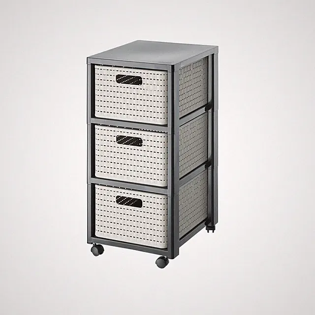 ROTHO Rollcontainer 3x18L Schubladenturm Rollwagen Bürocontainer A4 Box Rollen