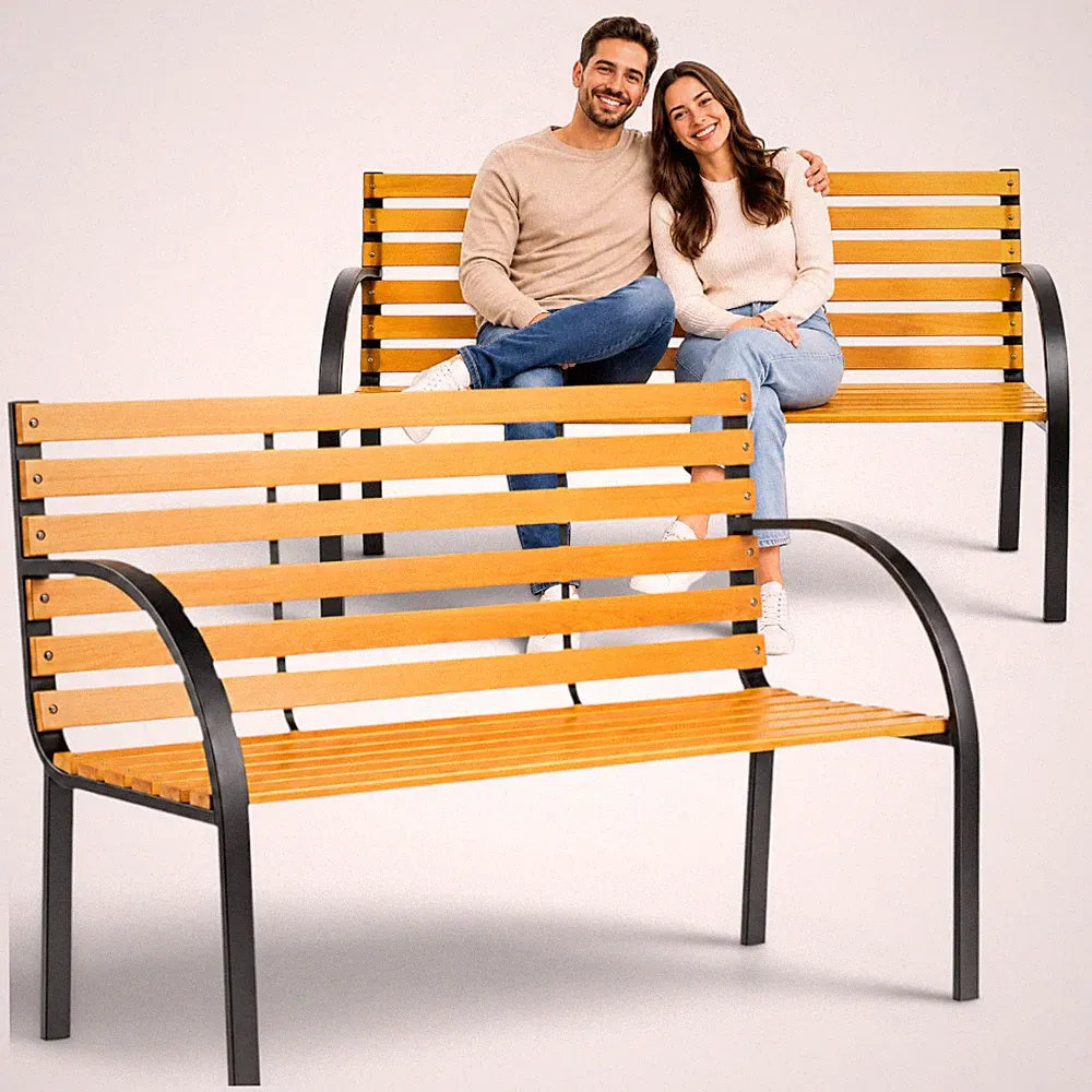 ROYSSON® Gartenbank BREMEN 2-Sitzer Holzbank Parkbank Sitzbank Gartenmöbel