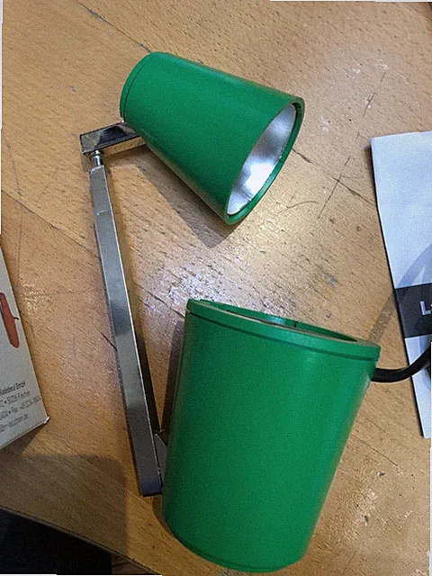 RR-Leuchten LAMPETTE Halogen GRÜN Designklassiker 60er Reiseleuchte NEU